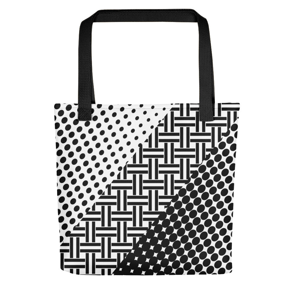 Polka Dot and Black And White Weave Tote bag - Design By Ebony Lynn