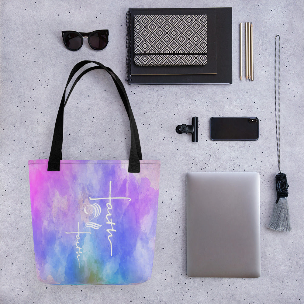 Faith2Faith - Abstract - Pink Purple Blue Teal Multi - Tote bag - Design By Ebony Lynn