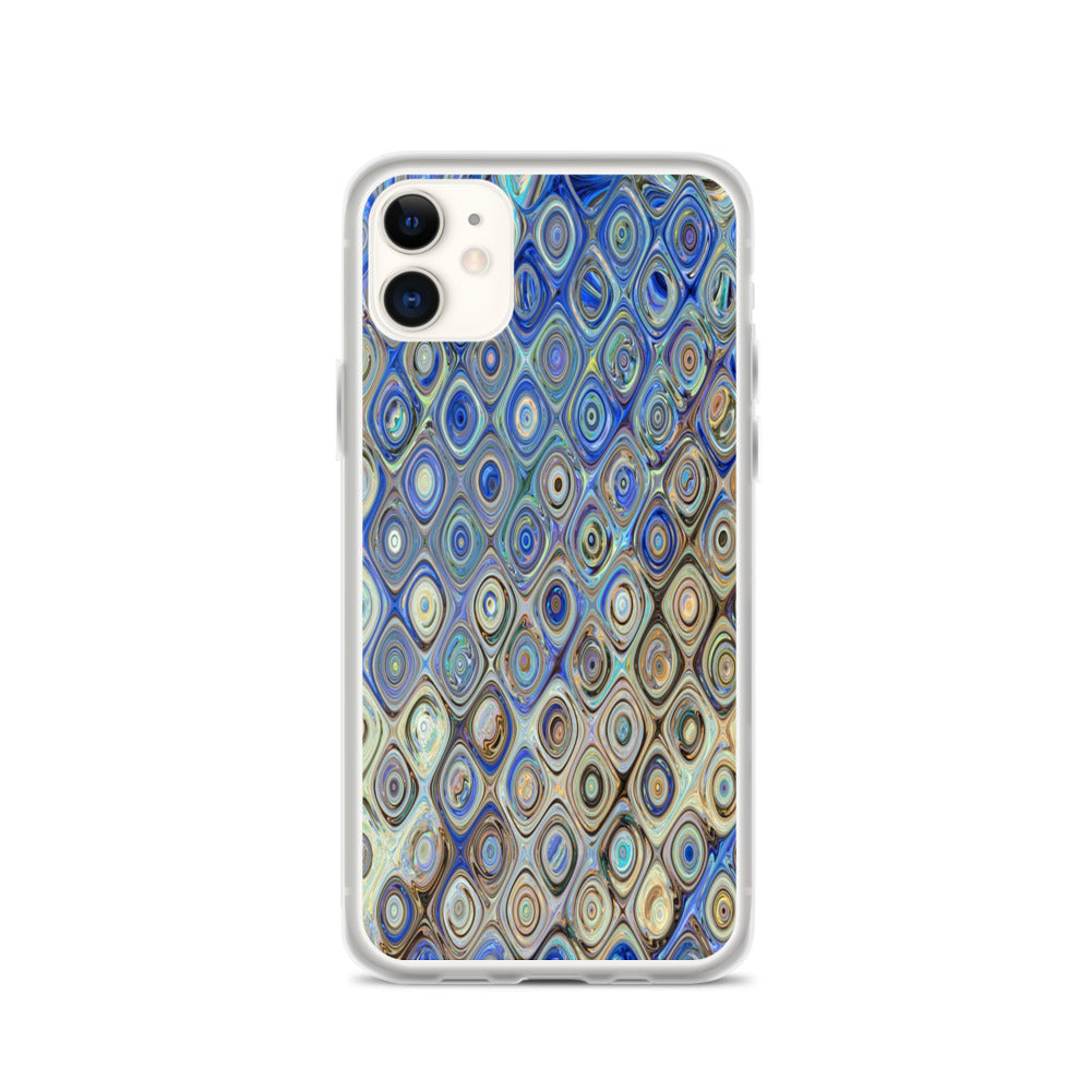 Blue Teal Tan Brown - iPhone Case