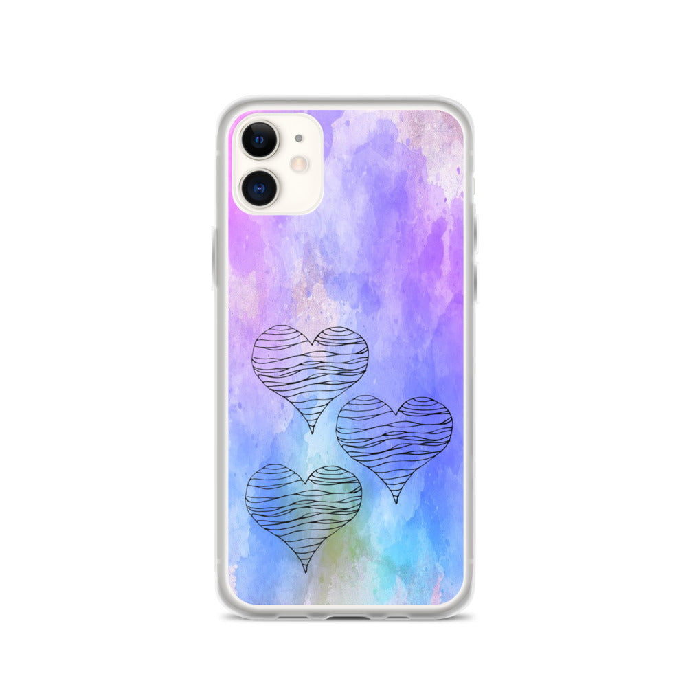 Pink Purple Teal Blue Tan - iPhone Case