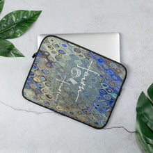 Load image into Gallery viewer, Faith2Faith - Blue Brown and Tan Multi - Laptop Sleeve - Design by Ebony Lynn
