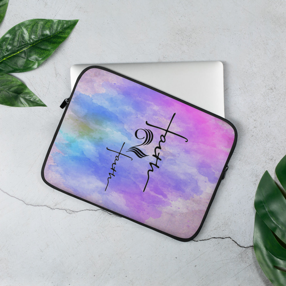 Faith2Faith - Abstract Pink Purple Blue Multi - Laptop Sleeve - Design by Ebony Lynn