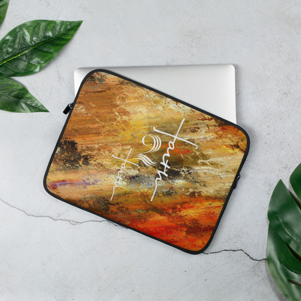 Faith2Faith - Stone Red Brown Tan Multi - Laptop Sleeve - Design by Ebony Lynn