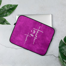 Load image into Gallery viewer, Faith2Faith - Pink and White - Laptop Sleeve - Design by Ebony Lynn
