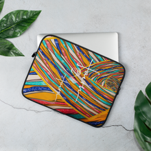 Load image into Gallery viewer, Faith2Faith - Abstract Blue Teal Orange Tan Multi - Laptop Sleeve - Design by Ebony Lynn
