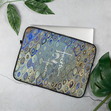 Load image into Gallery viewer, Faith2Faith - Blue Brown and Tan Multi - Laptop Sleeve - Design by Ebony Lynn
