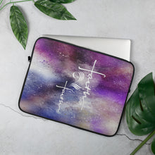 Load image into Gallery viewer, Faith2Faith - Galaxy Blue Purple - Laptop Sleeve - Design By Ebony Lynn
