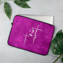 Load image into Gallery viewer, Faith2Faith - Pink and White - Laptop Sleeve - Design by Ebony Lynn
