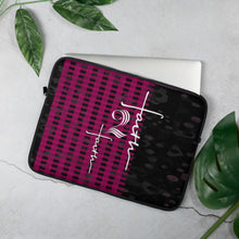 Load image into Gallery viewer, Faith2Faith - Pink and Black Checkers - Laptop Sleeve - Design by Ebony Lynn
