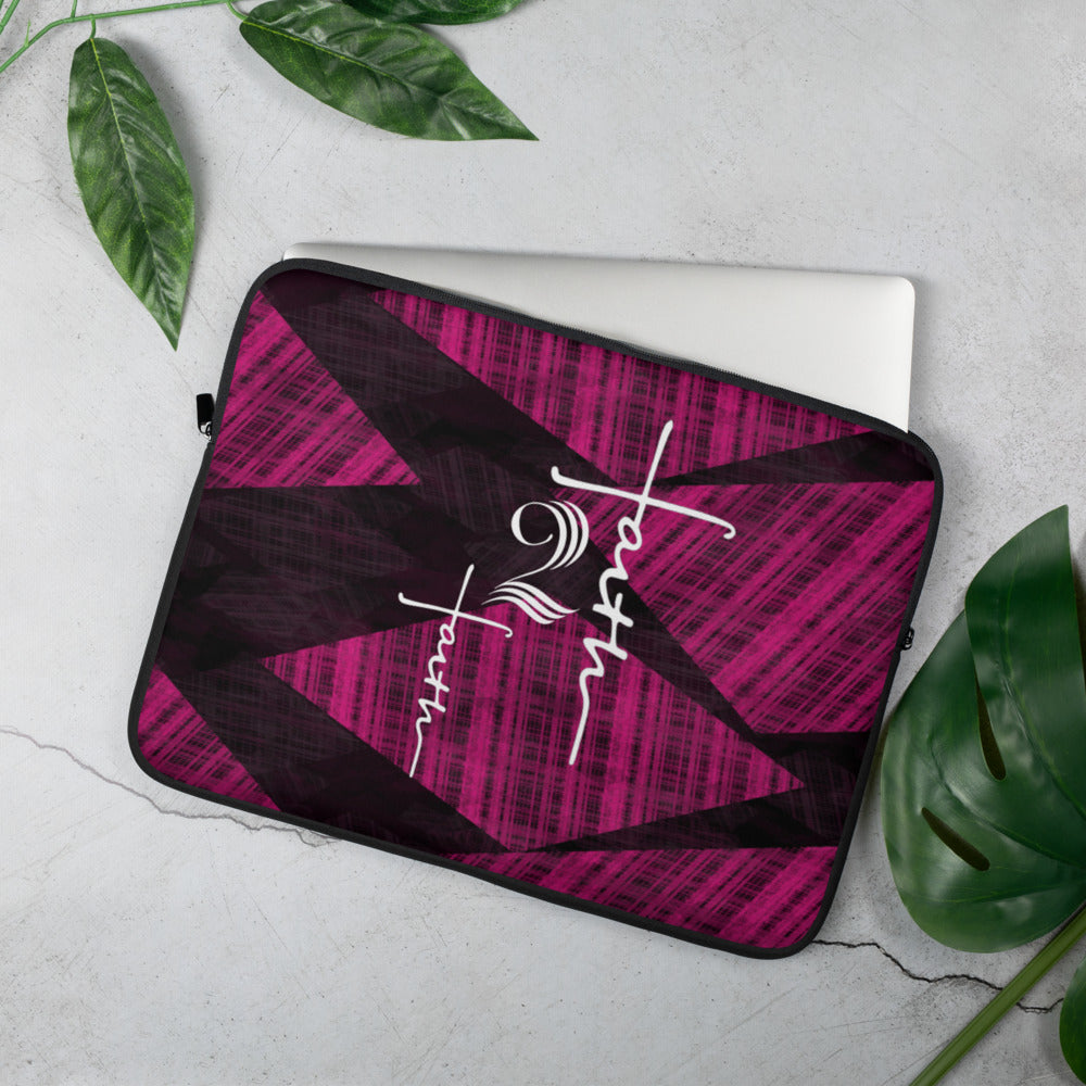 Faith2Faith - Pink and Black - Laptop Sleeve - Design by Ebony Lynn