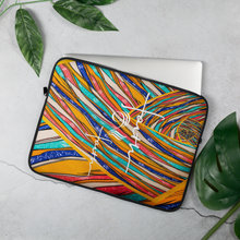 Load image into Gallery viewer, Faith2Faith - Abstract Blue Teal Orange Tan Multi - Laptop Sleeve - Design by Ebony Lynn
