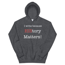 Load image into Gallery viewer, I Write Because HIStory Matters - White/Red - Unisex Hoodie - Faith2Faith Clothing
